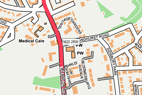 M20 2RW map - OS OpenMap – Local (Ordnance Survey)