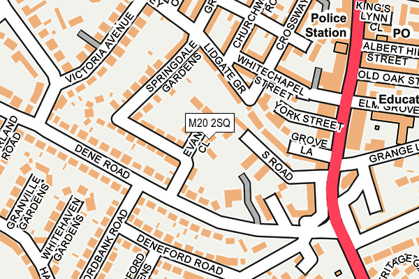 M20 2SQ map - OS OpenMap – Local (Ordnance Survey)