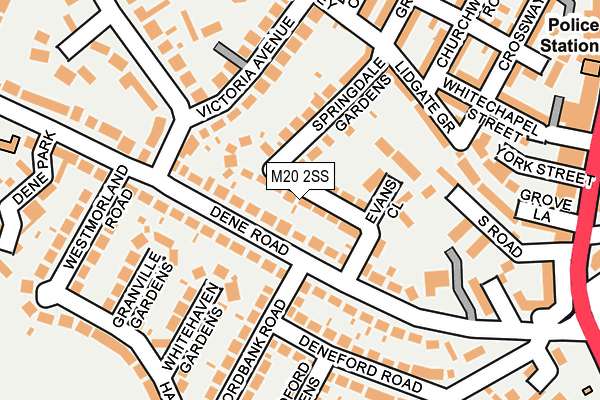 M20 2SS map - OS OpenMap – Local (Ordnance Survey)