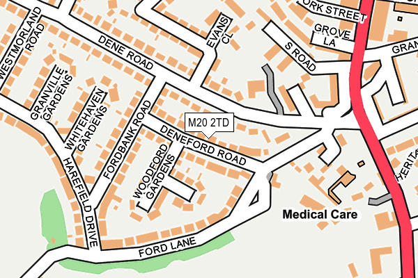 M20 2TD map - OS OpenMap – Local (Ordnance Survey)