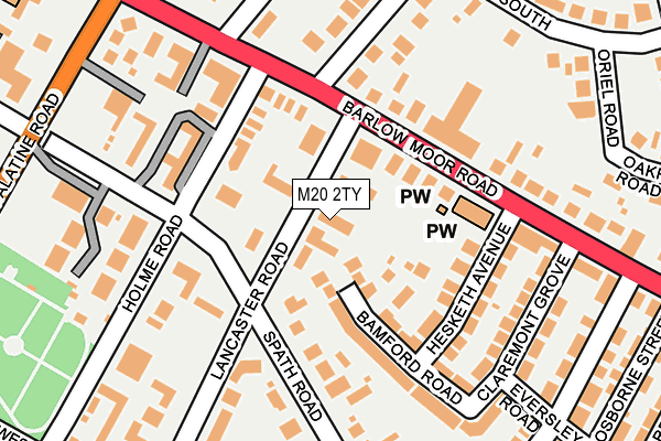 M20 2TY map - OS OpenMap – Local (Ordnance Survey)