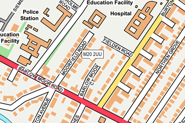 M20 2UU map - OS OpenMap – Local (Ordnance Survey)