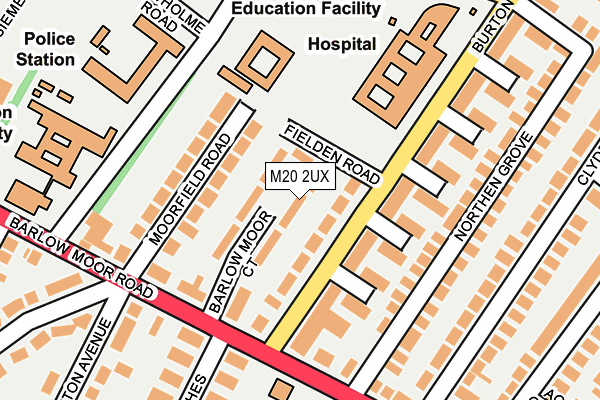 M20 2UX map - OS OpenMap – Local (Ordnance Survey)