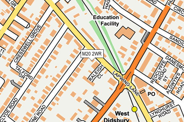 M20 2WR map - OS OpenMap – Local (Ordnance Survey)