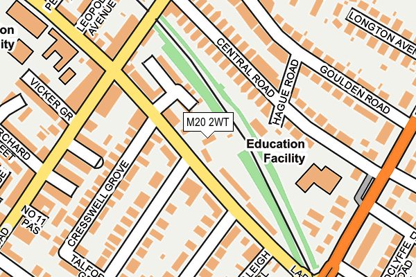 M20 2WT map - OS OpenMap – Local (Ordnance Survey)