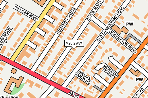 M20 2WW map - OS OpenMap – Local (Ordnance Survey)