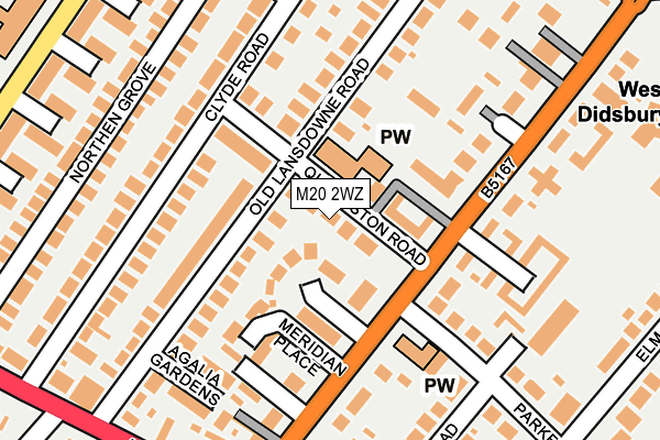 M20 2WZ map - OS OpenMap – Local (Ordnance Survey)