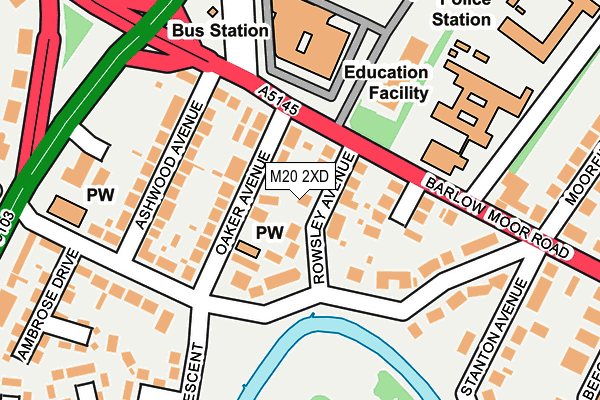 M20 2XD map - OS OpenMap – Local (Ordnance Survey)