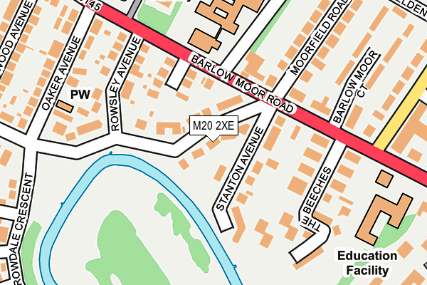 M20 2XE map - OS OpenMap – Local (Ordnance Survey)