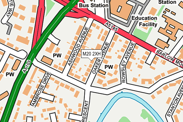 M20 2XH map - OS OpenMap – Local (Ordnance Survey)