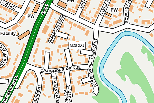 M20 2XJ map - OS OpenMap – Local (Ordnance Survey)