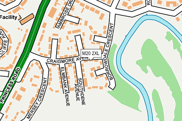 M20 2XL map - OS OpenMap – Local (Ordnance Survey)