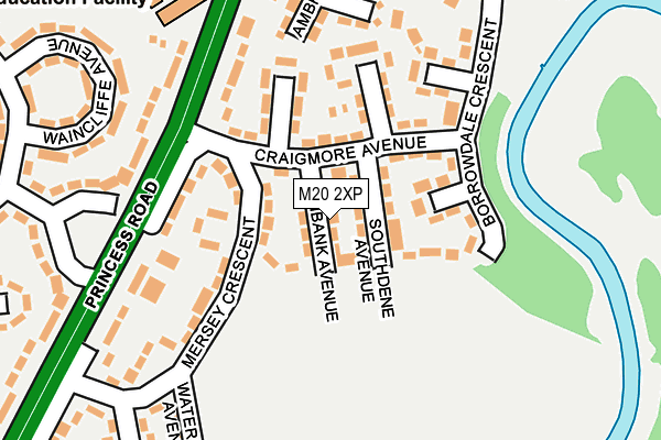 M20 2XP map - OS OpenMap – Local (Ordnance Survey)