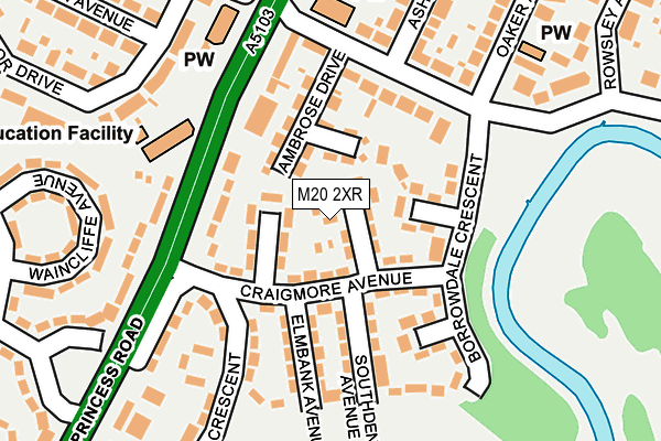 M20 2XR map - OS OpenMap – Local (Ordnance Survey)