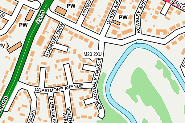 M20 2XU map - OS OpenMap – Local (Ordnance Survey)