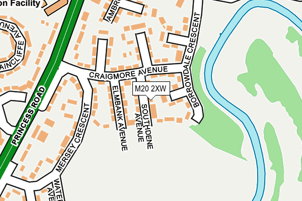 M20 2XW map - OS OpenMap – Local (Ordnance Survey)