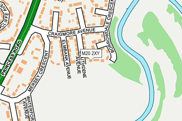 M20 2XY map - OS OpenMap – Local (Ordnance Survey)