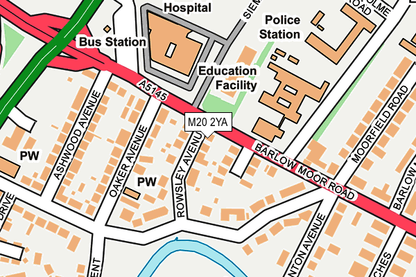 M20 2YA map - OS OpenMap – Local (Ordnance Survey)