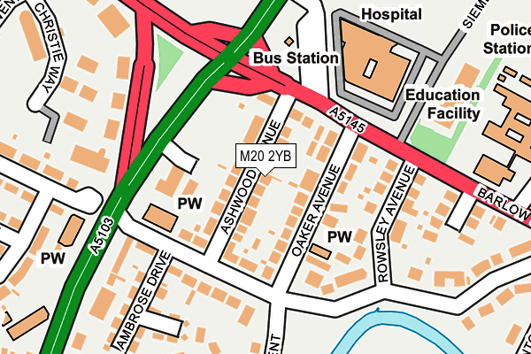 M20 2YB map - OS OpenMap – Local (Ordnance Survey)