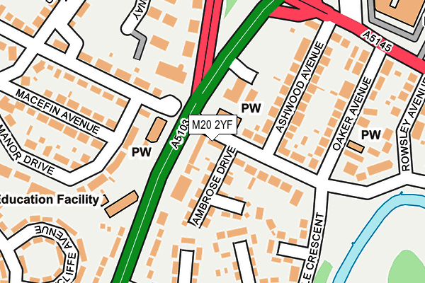 M20 2YF map - OS OpenMap – Local (Ordnance Survey)