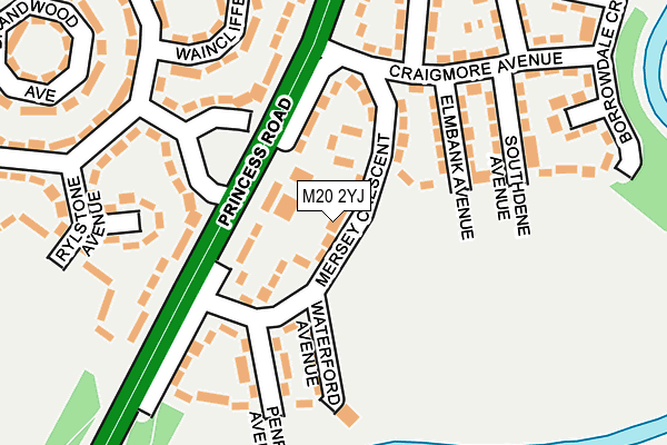 M20 2YJ map - OS OpenMap – Local (Ordnance Survey)