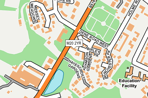 M20 2YR map - OS OpenMap – Local (Ordnance Survey)