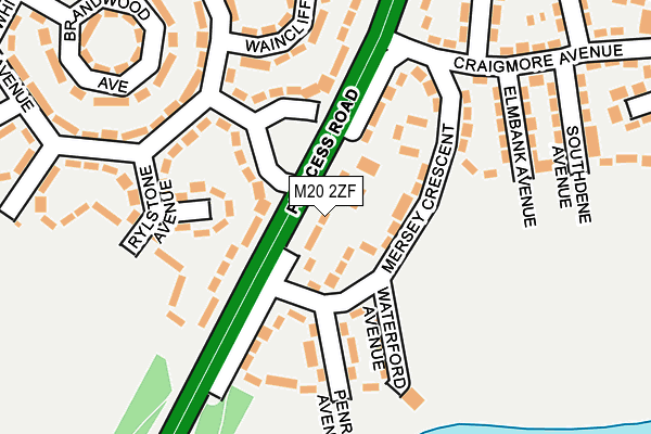 M20 2ZF map - OS OpenMap – Local (Ordnance Survey)