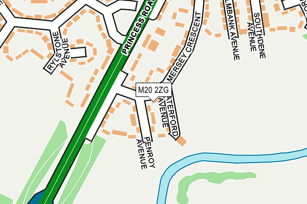 M20 2ZG map - OS OpenMap – Local (Ordnance Survey)