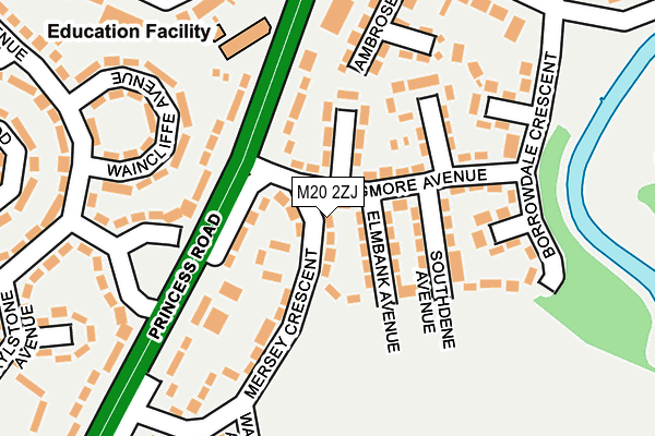 M20 2ZJ map - OS OpenMap – Local (Ordnance Survey)