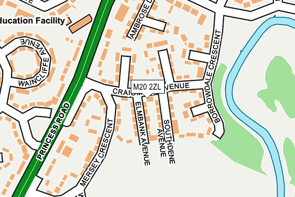 M20 2ZL map - OS OpenMap – Local (Ordnance Survey)