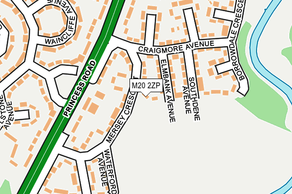 M20 2ZP map - OS OpenMap – Local (Ordnance Survey)