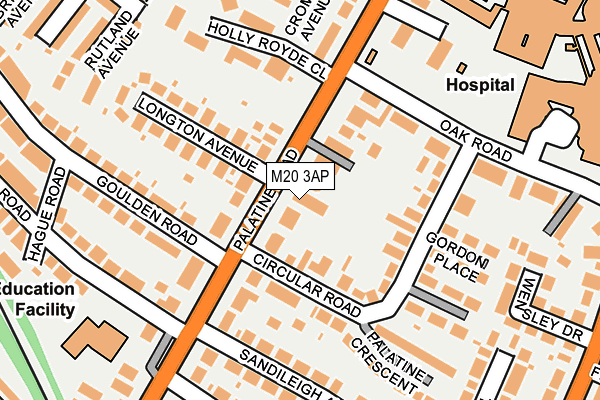 M20 3AP map - OS OpenMap – Local (Ordnance Survey)