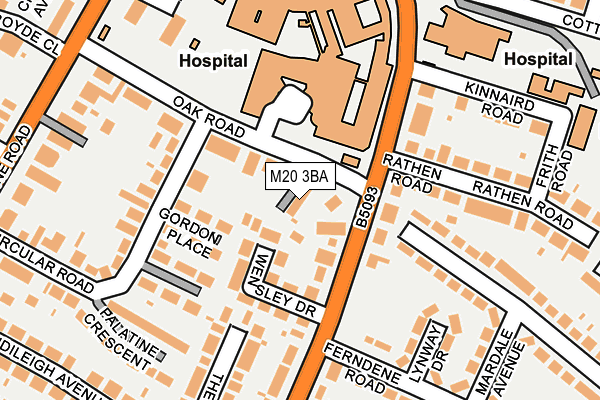 M20 3BA map - OS OpenMap – Local (Ordnance Survey)