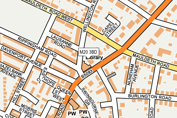 M20 3BD map - OS OpenMap – Local (Ordnance Survey)