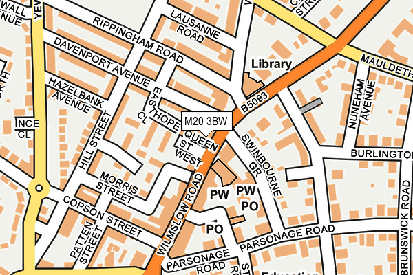 M20 3BW map - OS OpenMap – Local (Ordnance Survey)