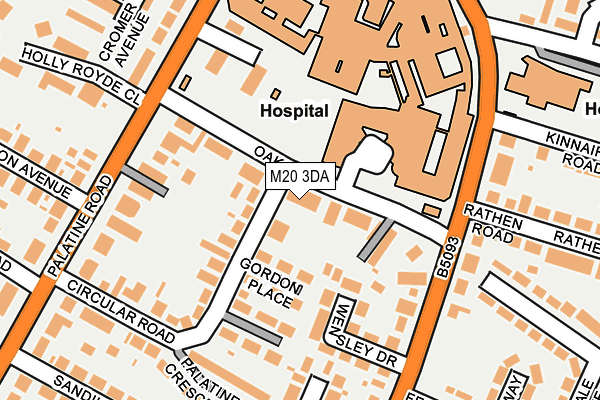 M20 3DA map - OS OpenMap – Local (Ordnance Survey)