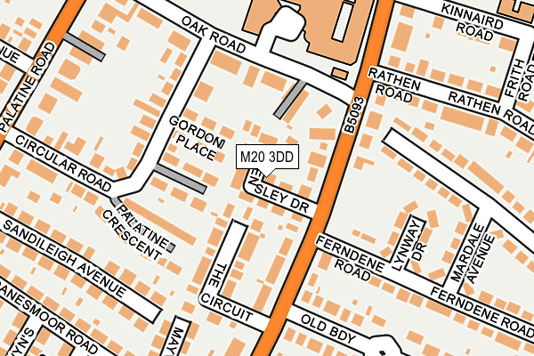 M20 3DD map - OS OpenMap – Local (Ordnance Survey)
