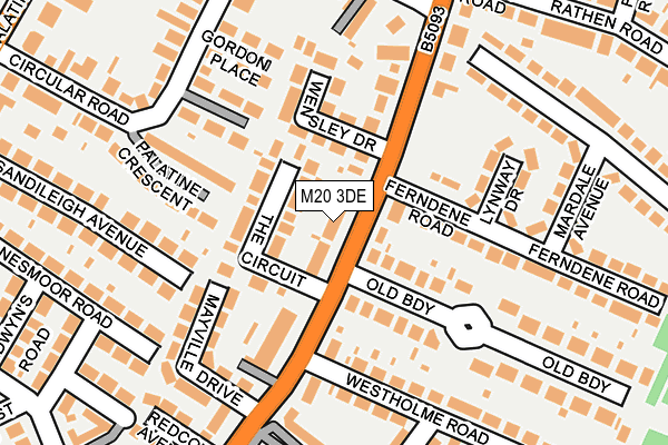 M20 3DE map - OS OpenMap – Local (Ordnance Survey)