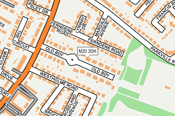 M20 3DH map - OS OpenMap – Local (Ordnance Survey)
