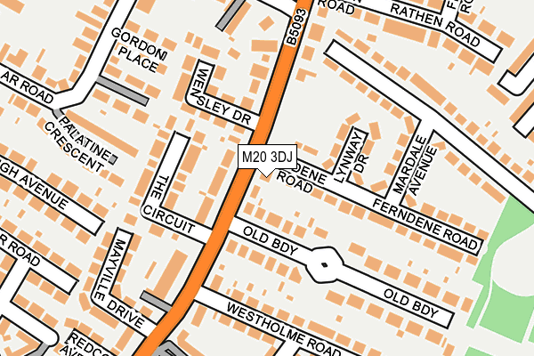 M20 3DJ map - OS OpenMap – Local (Ordnance Survey)