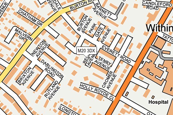 M20 3DX map - OS OpenMap – Local (Ordnance Survey)