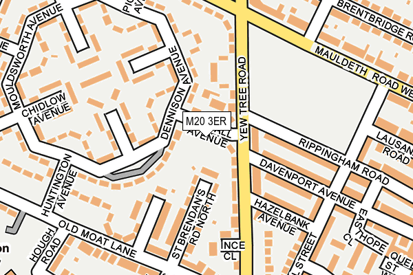 M20 3ER map - OS OpenMap – Local (Ordnance Survey)