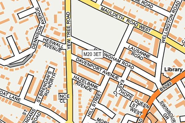 M20 3ET map - OS OpenMap – Local (Ordnance Survey)