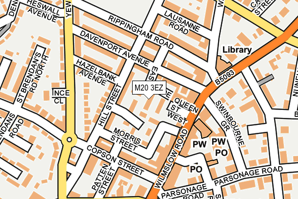 M20 3EZ map - OS OpenMap – Local (Ordnance Survey)