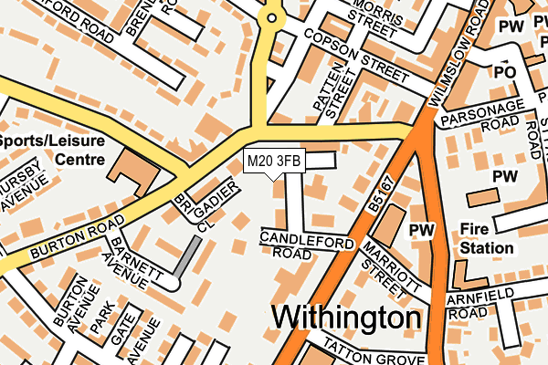 M20 3FB map - OS OpenMap – Local (Ordnance Survey)
