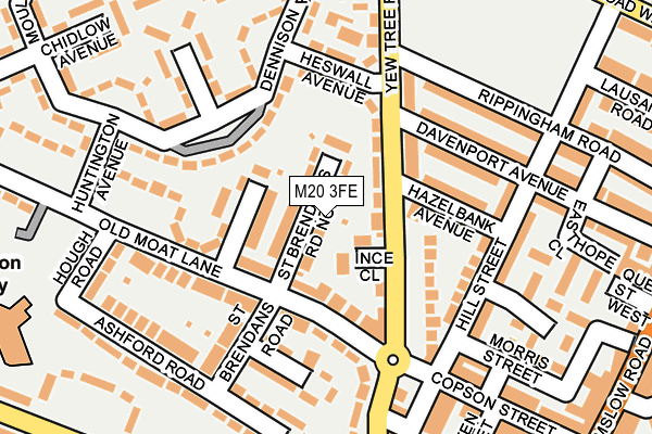 M20 3FE map - OS OpenMap – Local (Ordnance Survey)