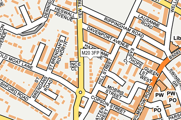 M20 3FP map - OS OpenMap – Local (Ordnance Survey)