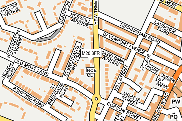 M20 3FR map - OS OpenMap – Local (Ordnance Survey)