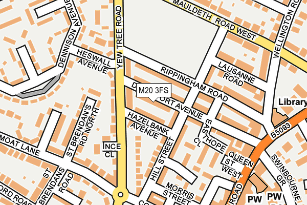 M20 3FS map - OS OpenMap – Local (Ordnance Survey)