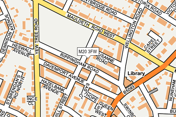 M20 3FW map - OS OpenMap – Local (Ordnance Survey)
